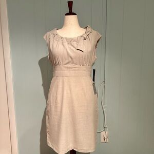 Donna Ricco Cream Cap Sleeve Midi Dress